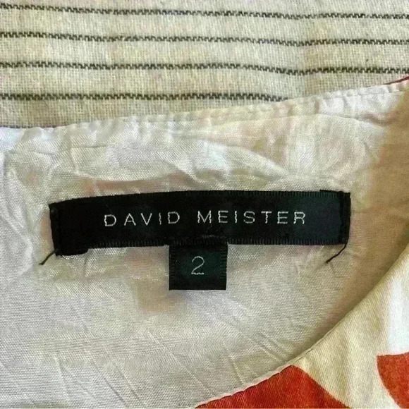 David Meister Fit & Flare Midi Dress. Floral, Bow Accent, Heavy Fabric - Picture 7 of 9